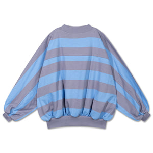 REPOSE / Iris Crop sweater - blue bonnet silver block stripes LAATSTE 12jr/152