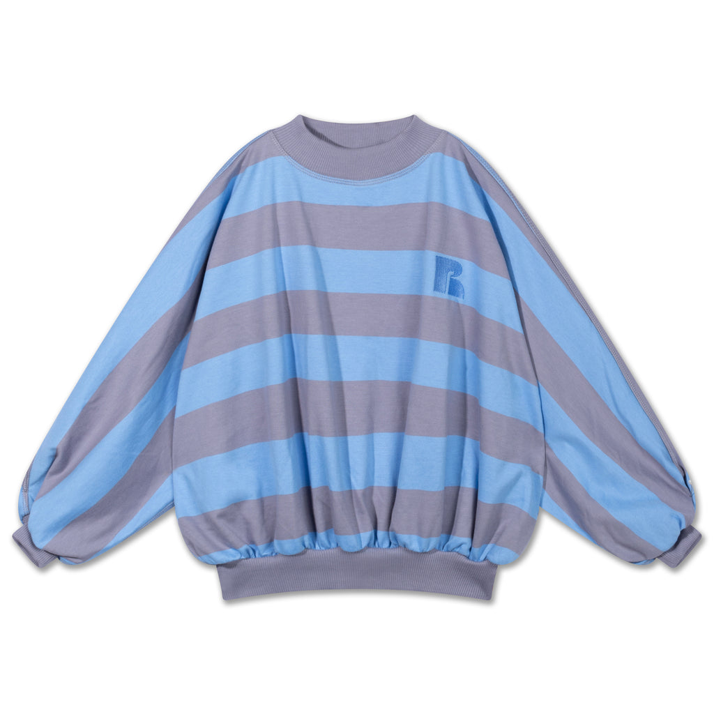 REPOSE / Iris Crop sweater - blue bonnet silver block stripes LAATSTE 12jr/152