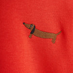 MINI RODINI / Dog emb Sweatshirt - red