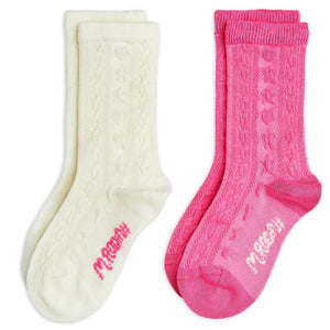 MINI RODINI / Textured 2-pck socks