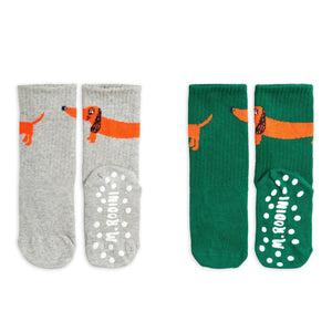 MINI RODINI / Dog 2-pack anti-slip socks