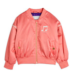 MINI RODINI / Note Satin baseball jacket - pink