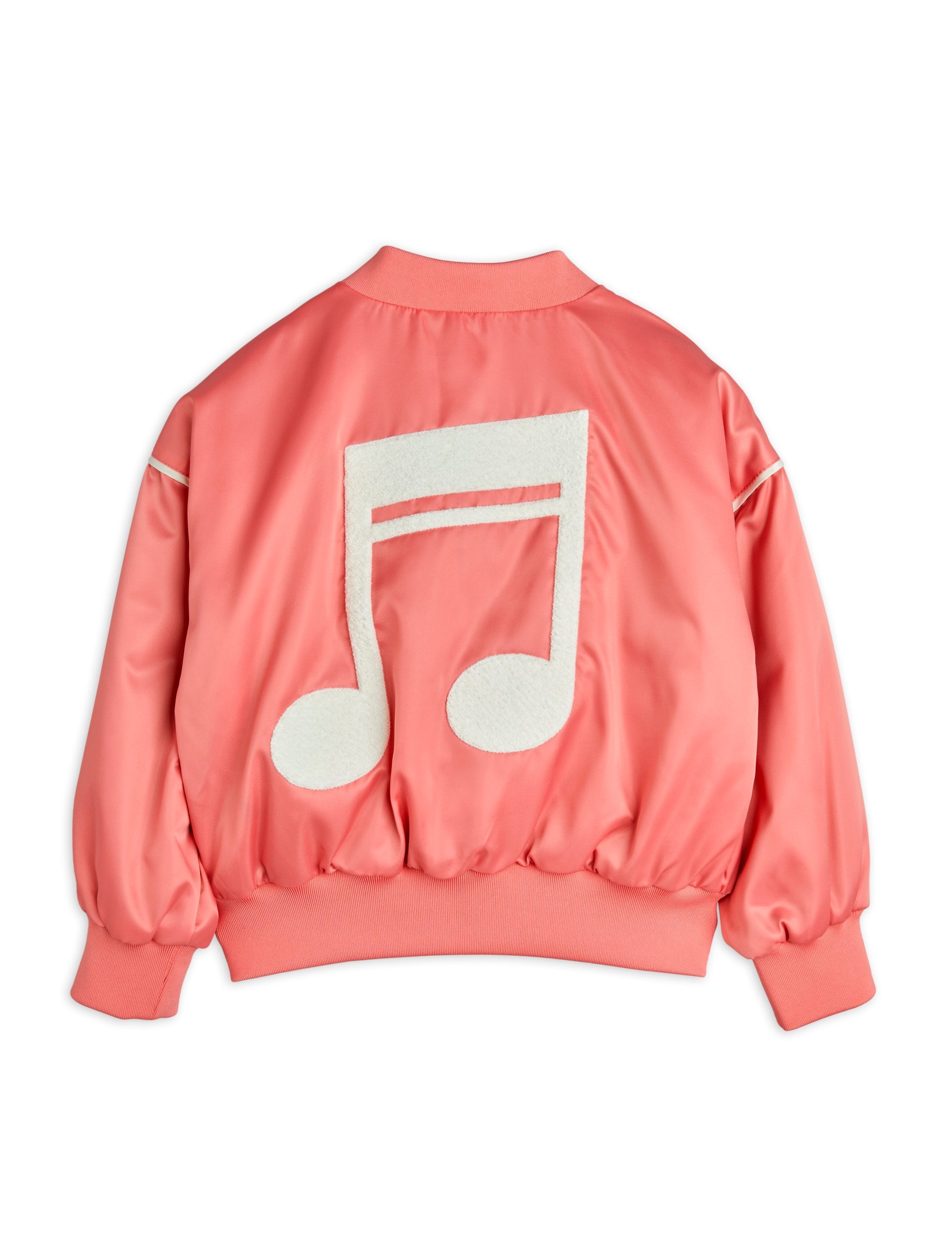 MINI RODINI / Note Satin baseball jacket - pink