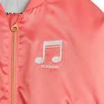 MINI RODINI / Note Satin baseball jacket - pink