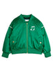 MINI RODINI / Note Satin baseball jacket - green