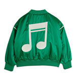 MINI RODINI / Note Satin baseball jacket - green