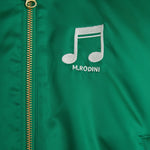 MINI RODINI / Note Satin baseball jacket - green