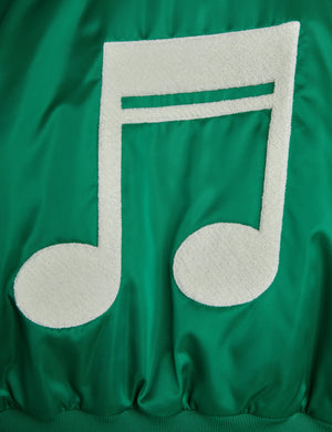 MINI RODINI / Note Satin baseball jacket - green