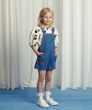 MINI RODINI / Note denim dungarees