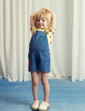 MINI RODINI / Note denim dungarees