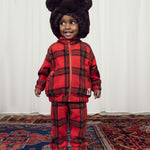 MINI RODINI / Check Fleece Jacket - red