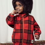 MINI RODINI / Check Fleece Jacket - red